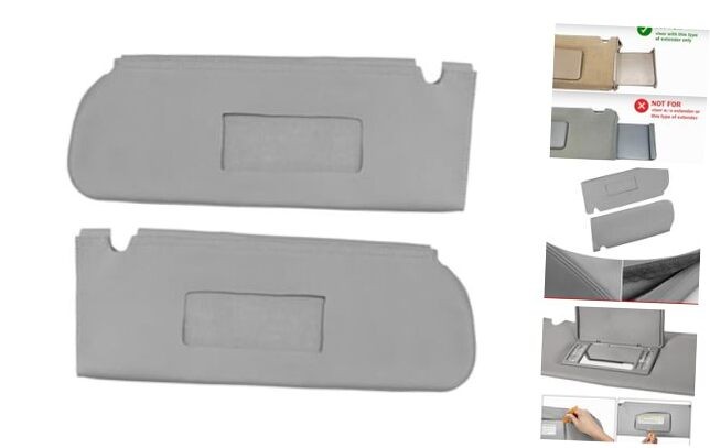 Car Sun Visor Cover for Chevy Tahoe Tahoe Suburban Yukon 1995-1999 Gray