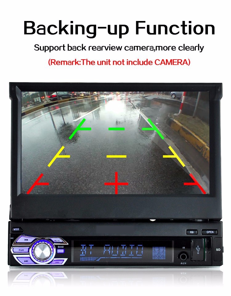 7” 1 DIN Auto Car Radio Stereo BT USB/SD/AUX/EQ FM Touch HD Screen Head Unit