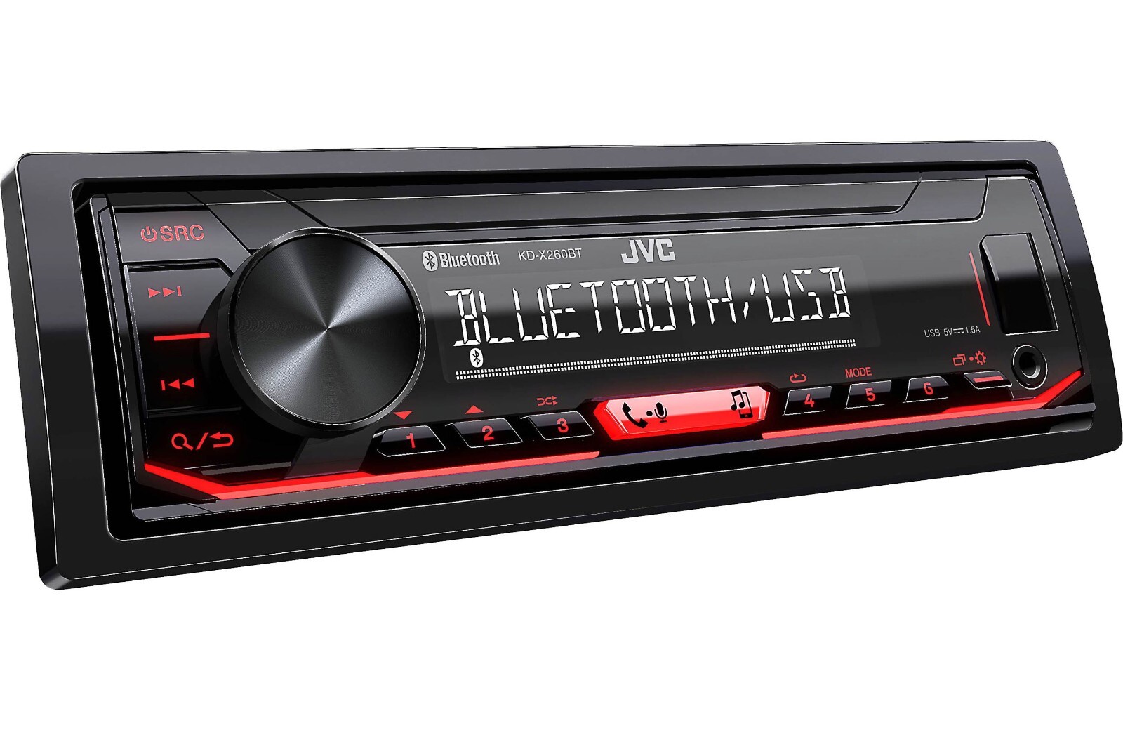 JVC KD-X260BT Bluetooth Media Player iPhone Android Pandora MP3 USB Aux AM FM