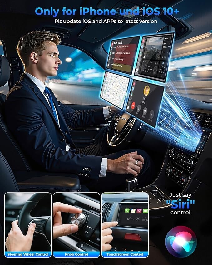 Mini CarPlay Wireless Adapter for Apple iPhone – Converts Wired to Wireless C…