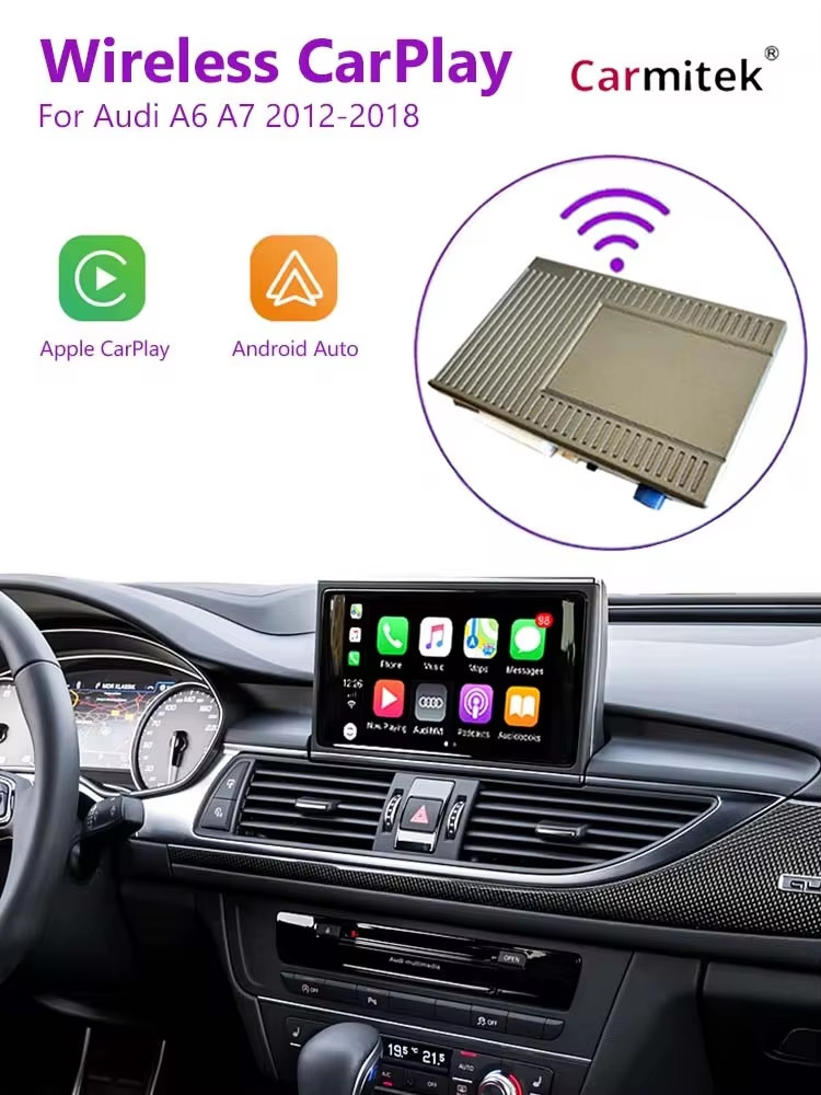 Wireless Carplay Android auto Receiver Smart box For Audi A6 A7 2012-2015 3G MMI