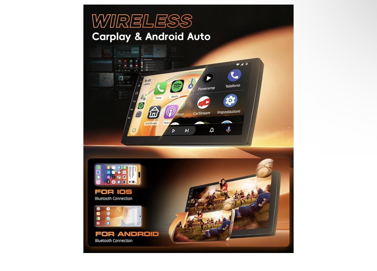 9″ 4+64G Android Auto Carplay Stereo for Toyota Camry 2006-2011