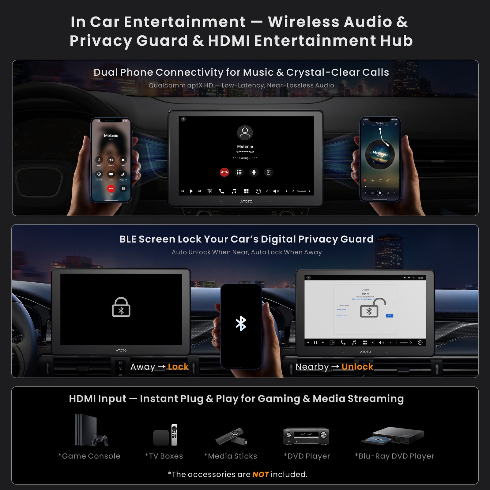 ATOTO X10 10″ Android in-Dash Navigation Car Radio GPS GenAI Golden Hour Alert
