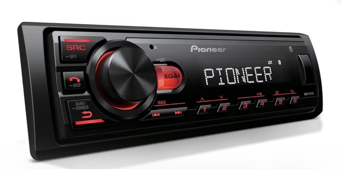 MVH-S110BT 1-Din Digital Media Receiver Car Stereo – Bluetooth, USB Input, 50W x