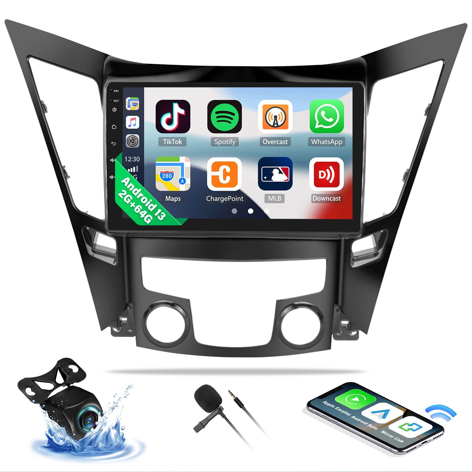 Zomolither 4-Core+64G for Hyundai Sonata Android 13 Stereo