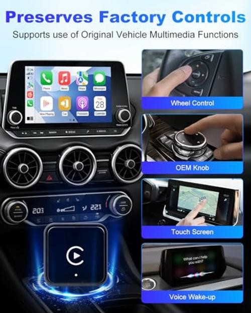 2026 Wireless CarPlay & Android Auto Adapter, 2-in-1 Wired to Wireless Dongle,