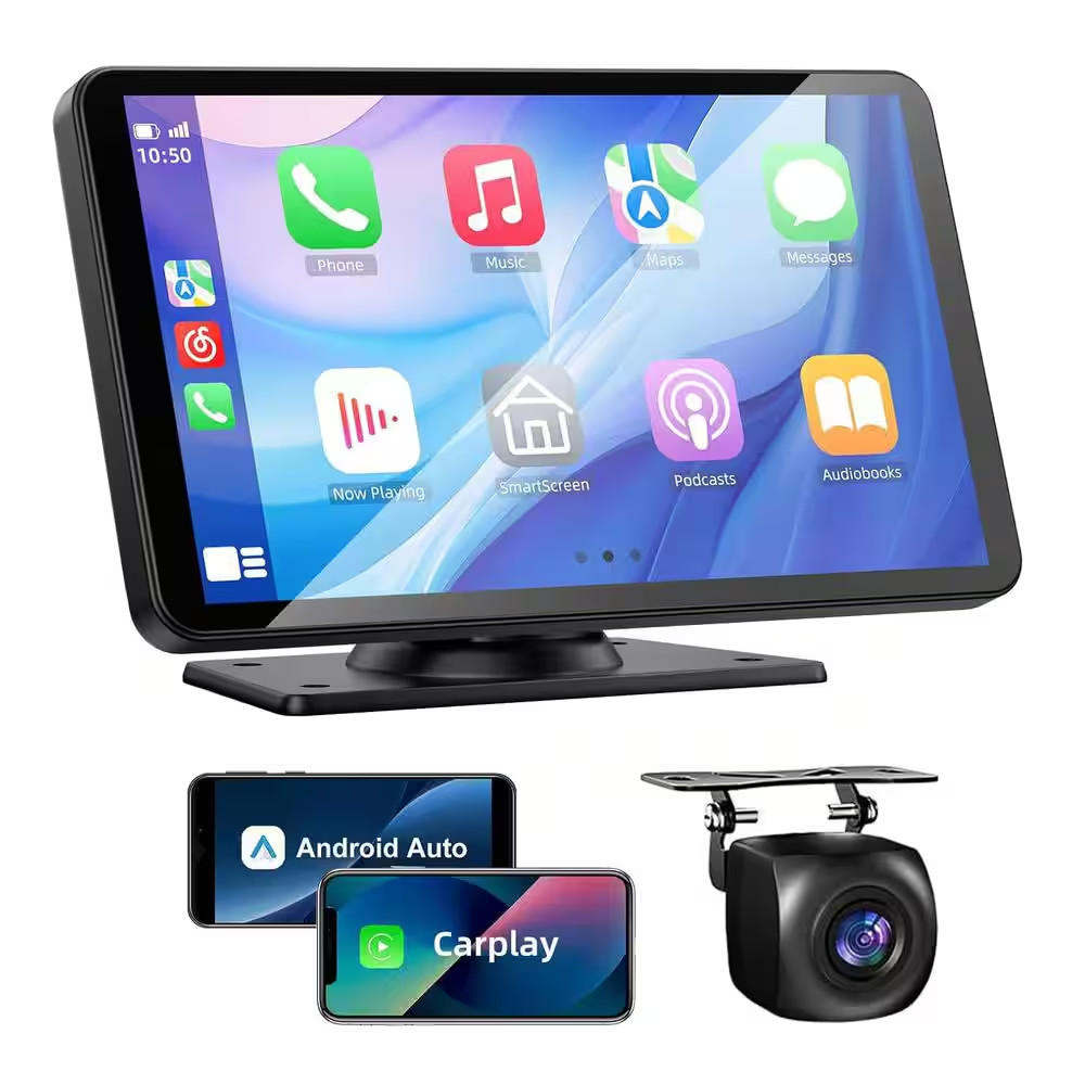 7 In. HD Portable Touch Screen Car Stereo Wireless Apple Carplay and Android Aut
