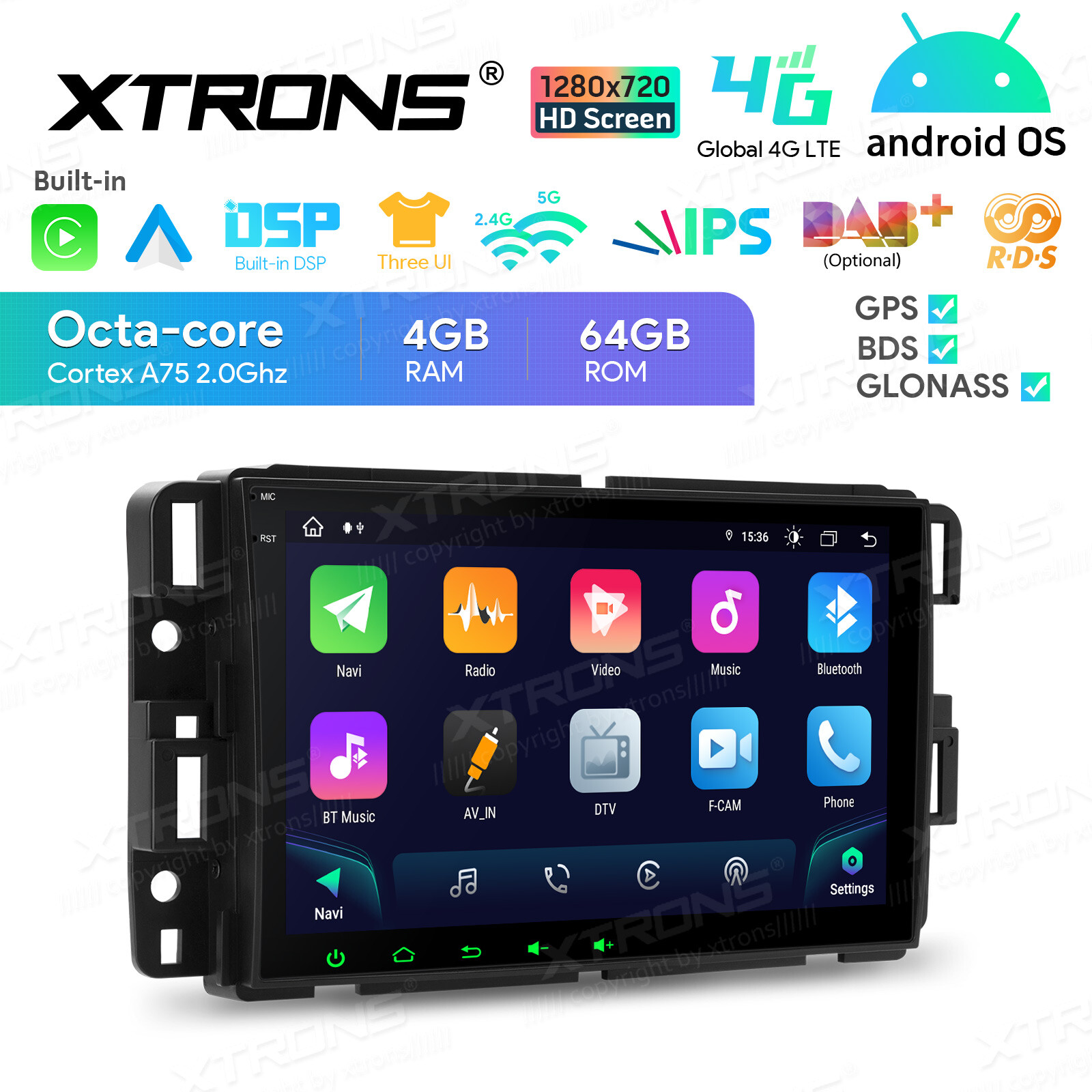 8″ Android 14 8-Core 4+64GB Car Stereo GPS Radio 4G WIFI For Chevrolet GMC Buick