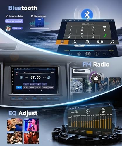 Single Din Car Stereo with Wireless A-pple 9 Inch with Adjustable Screen