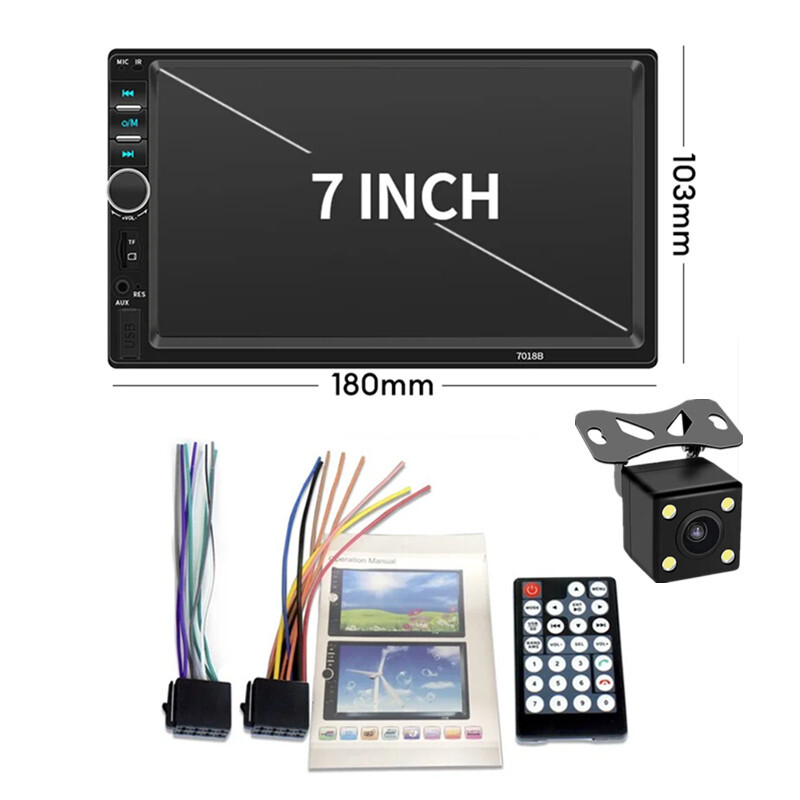 2 din Car Radio 7″ HD Autoradio Multimedia Player MP5 Bluetooth USB TF FM Camera
