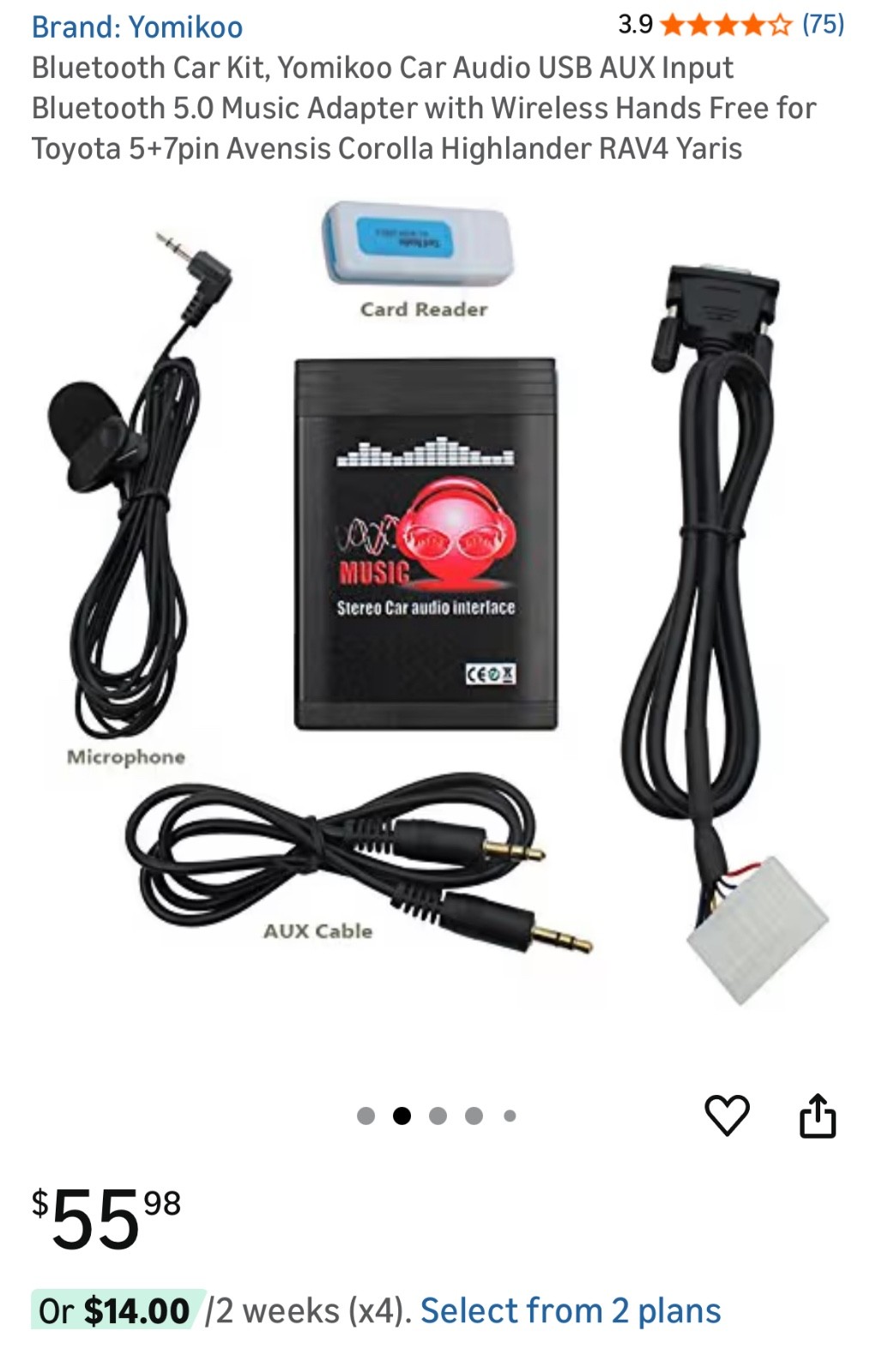 Bluetooth Car kit ( MP3 / USB/ AUX 5.0 ) Stereo Car Audio Interface Device
