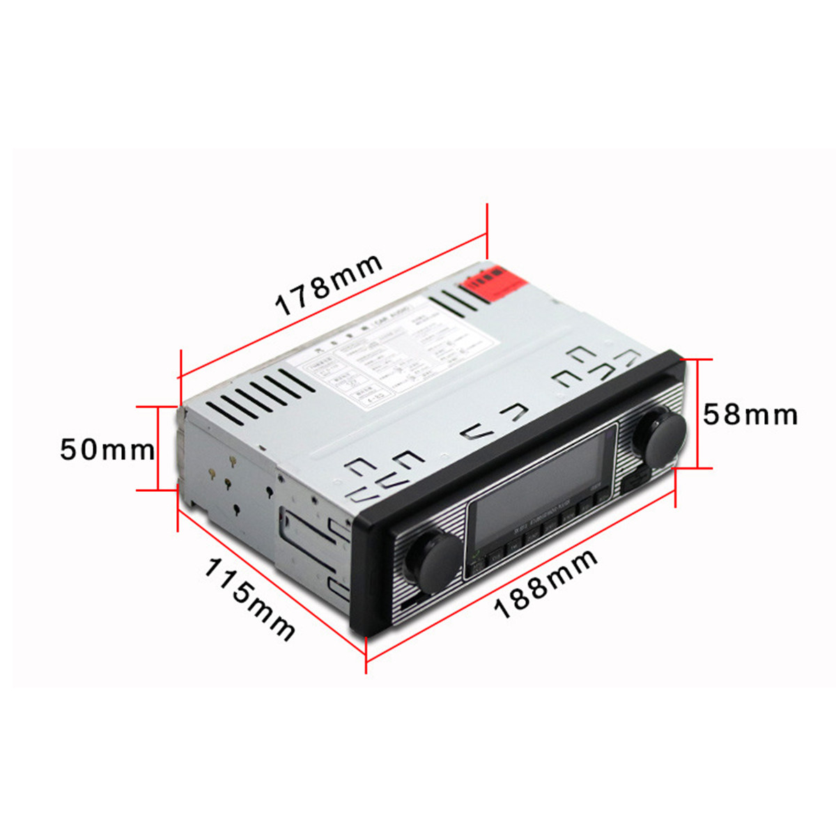 Bluetooth Car FM Retro Radio MP3 Player Stereo USB AUX SD Audio In-Dash Remote
