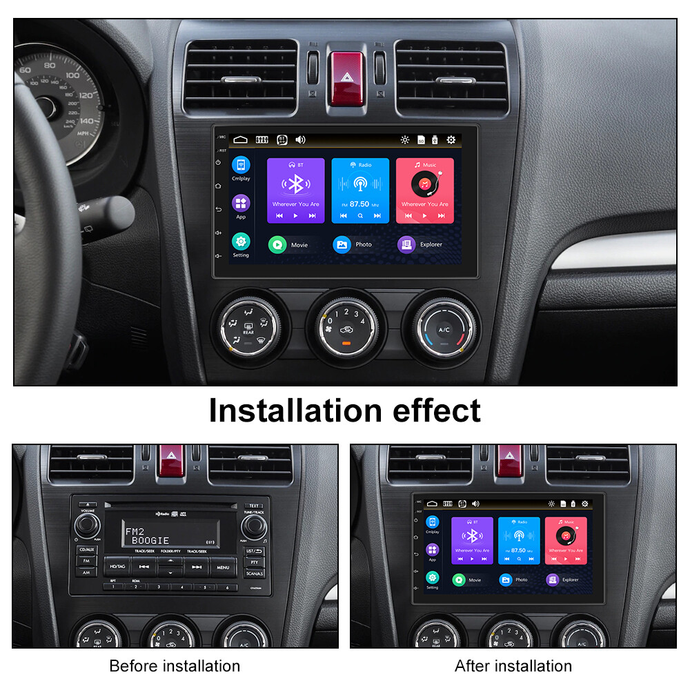 7″ Apple/Android Carplay Car Stereo Radio Touch Screen Bluetooth USB +MIC+Camera
