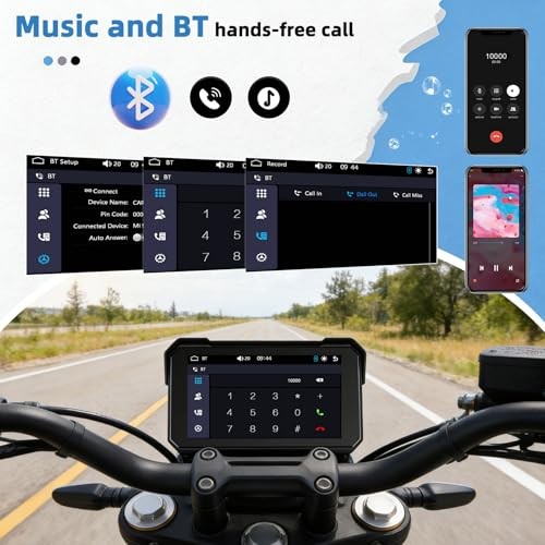 GPS CarPlay 5″ IPS Motorcycle CarPlay Screen for Motorcycle with A-pple