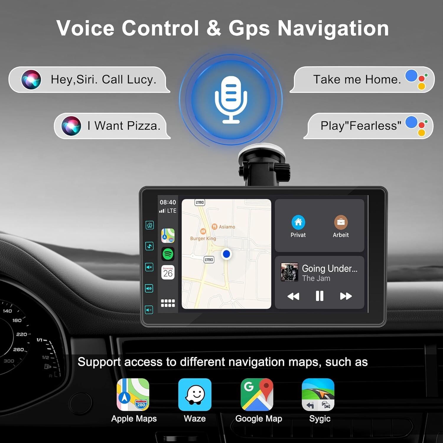 Thebestsvox 7″ wireless Touch Screen Car stereo Apple CarPlay Android GPS Siri