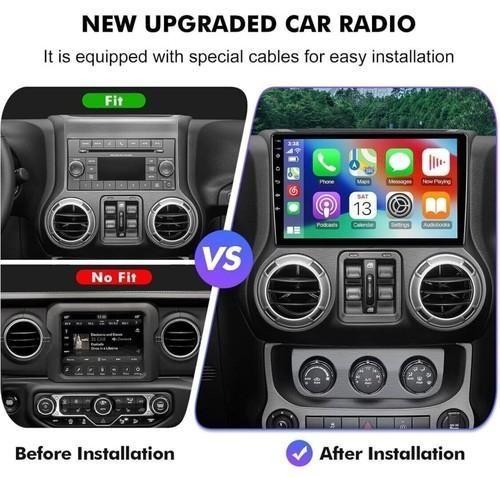 6+128G 10.1″ Android 12 QLED Double Din Stereo -Cherokee, Wrangler, Charger, Ram