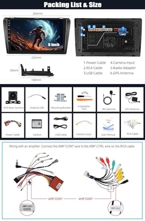4G+64G 8-Core Qualcomm Snapdragon Car Stereo Radio for Mazda 3 2004-2009,