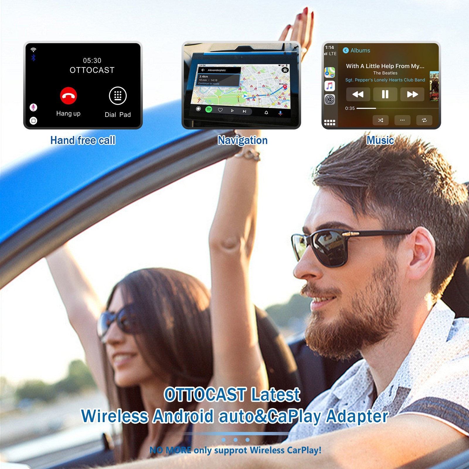 Auto Mini Wireless CarPlay Adapter CarPlay Dongle For OEM Wired CarPlay Cars
