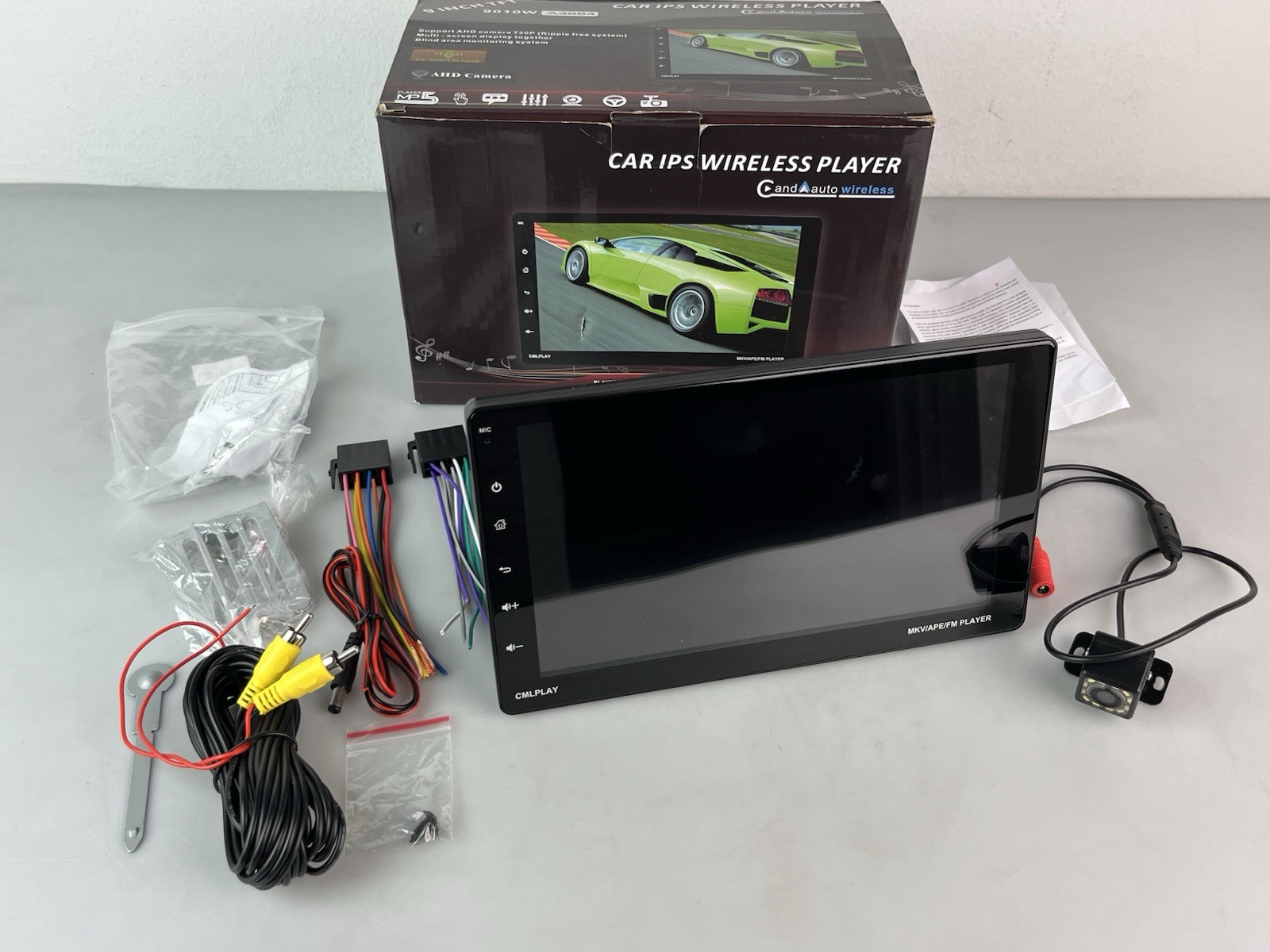 A3664 Car Radio Wireless Car IPS Player 9” w/AHD Camera