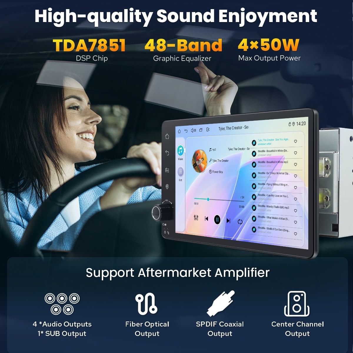 Joying 7 Inch Double Din Car Stereo Android 13 Radio, 4GB+64GB Car Audio Rece…