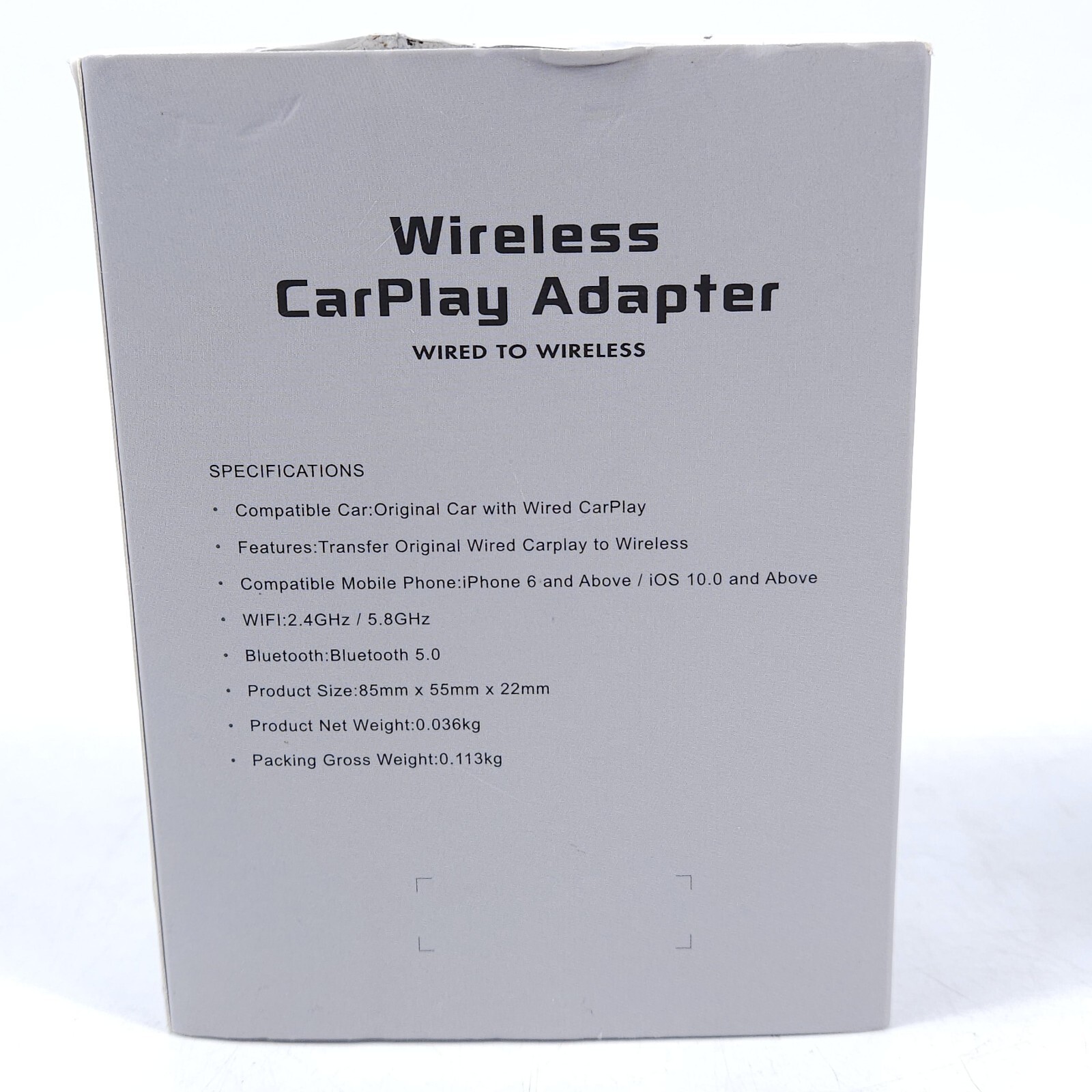 Wireless CarPlay Adapter Compatible with Cars from 2015 and iPhone iOS 10+