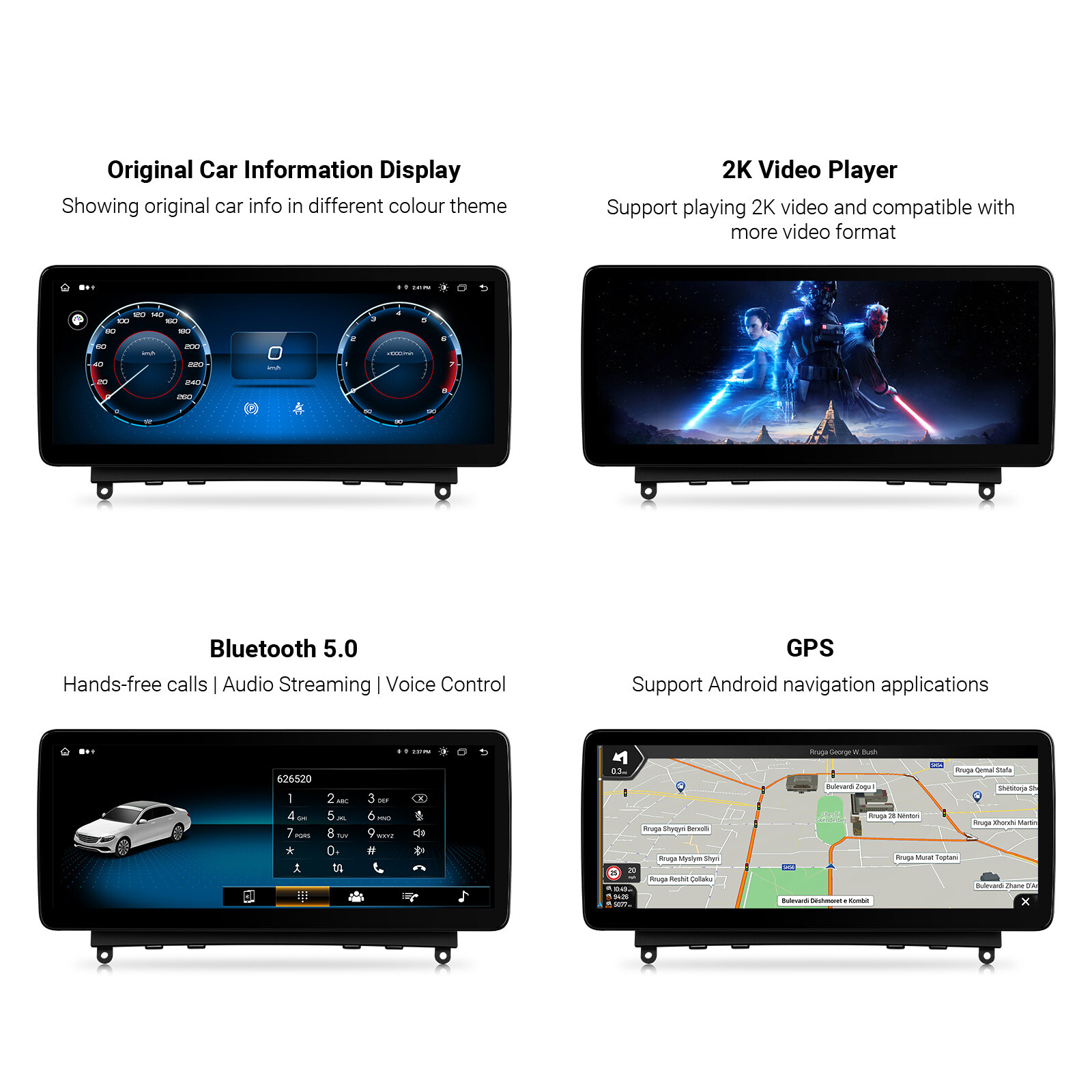 For Benz C-Class W204 07-10 Android 13 8-Core 64GB Car Stereo GPS Navi DSP 12.3″