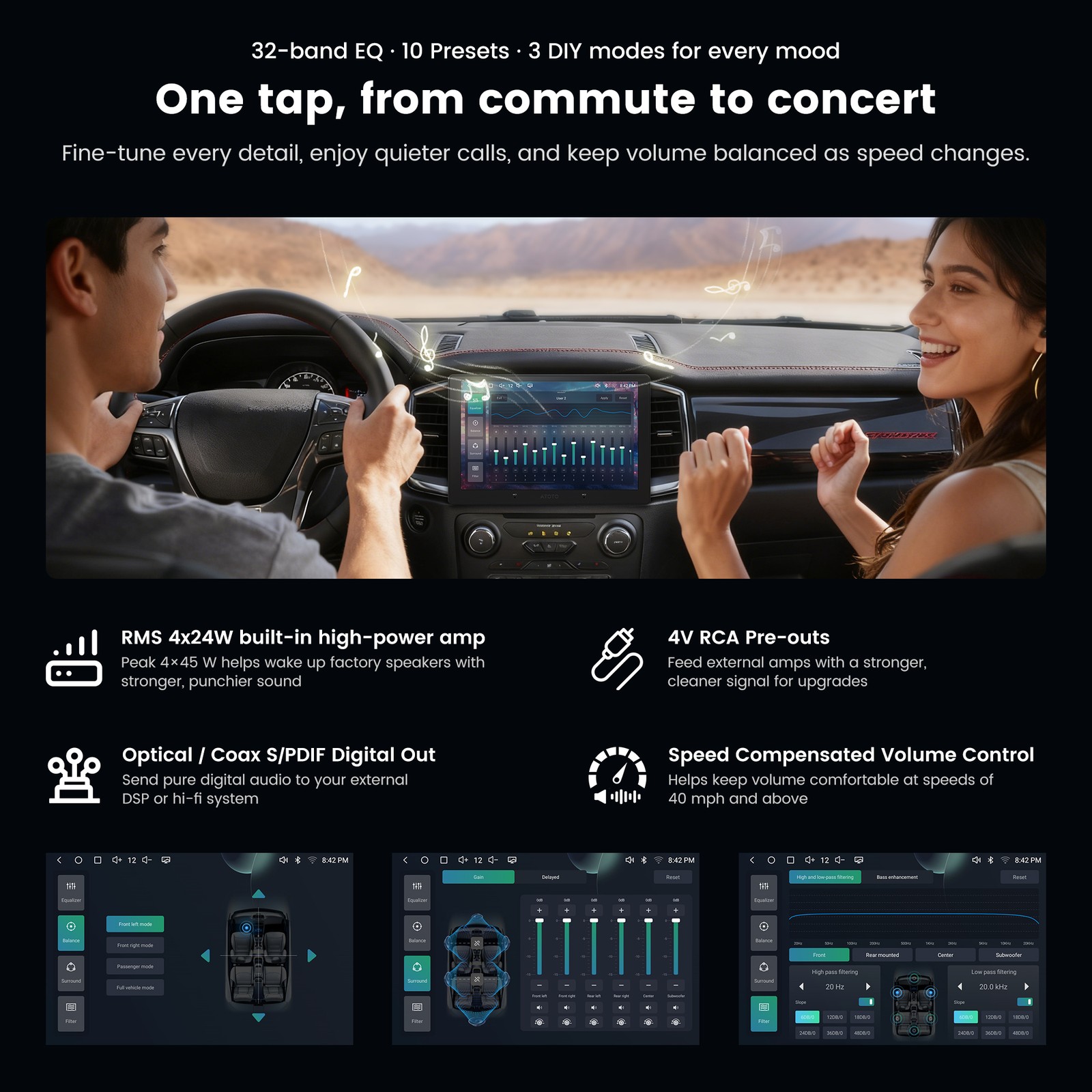ATOTO 9″ Android Car Stereo Carplay 2DIN QLED W/ OBDII Diag Scanner AI Insight