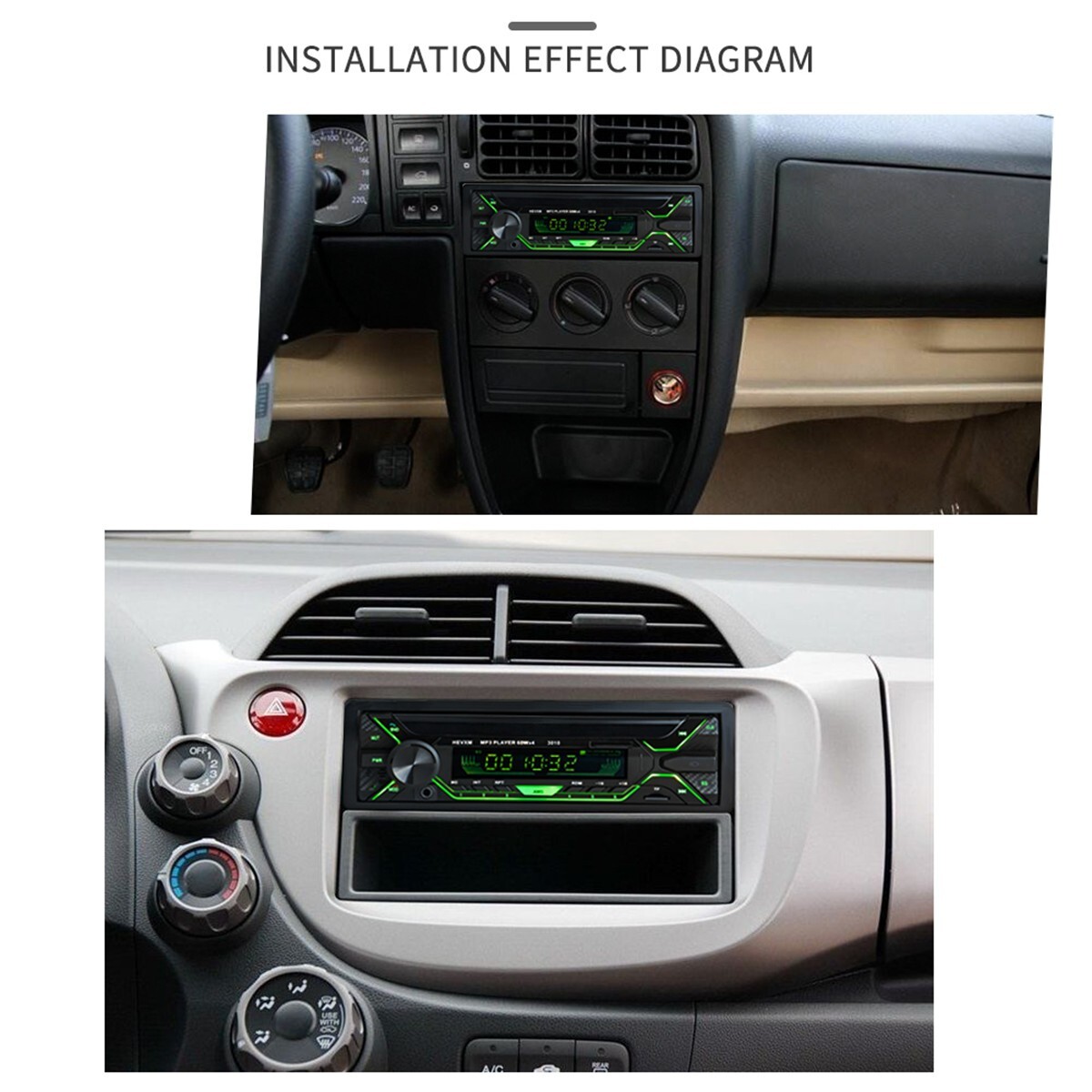 Bluetooth Car FM Radio MP3 Player USB Stereo Audio Receiver AUX Remote Control