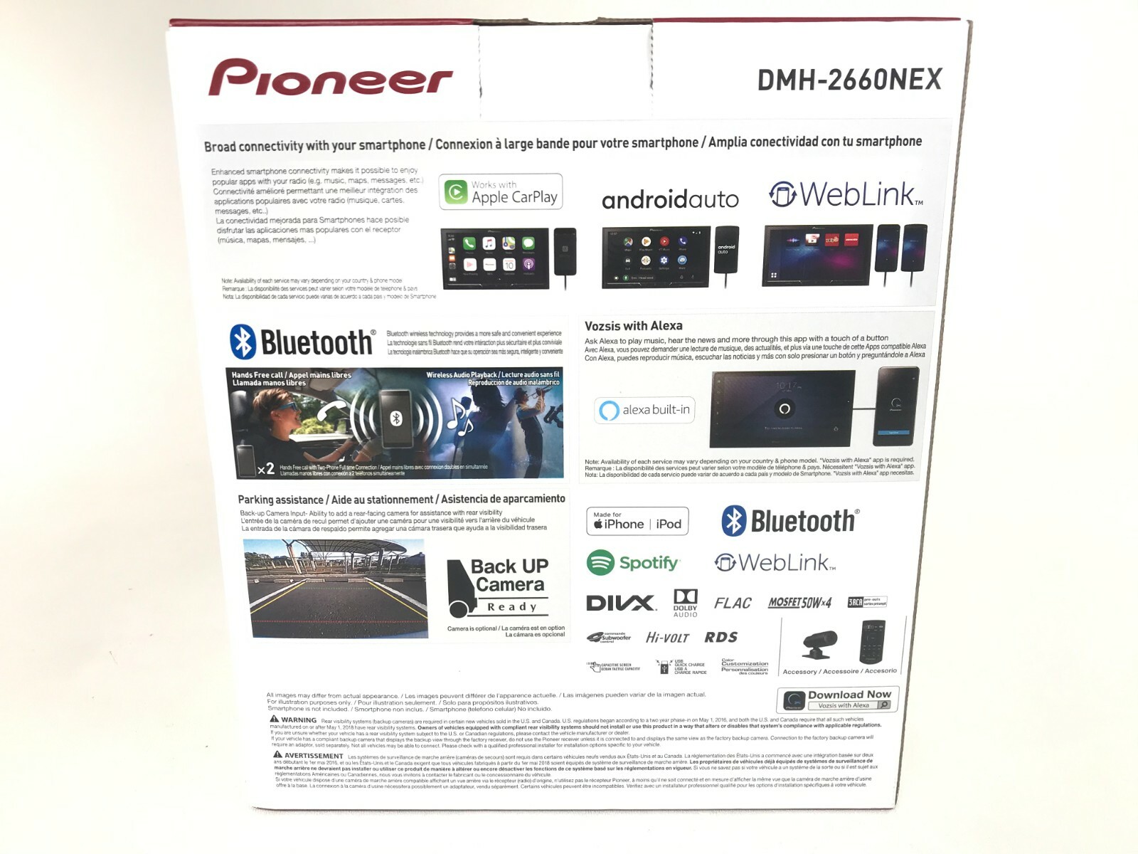 Pioneer DMH-2660NEX Bluetooth HD Radio Apple CarPlay Android Auto Media XM 6.8″