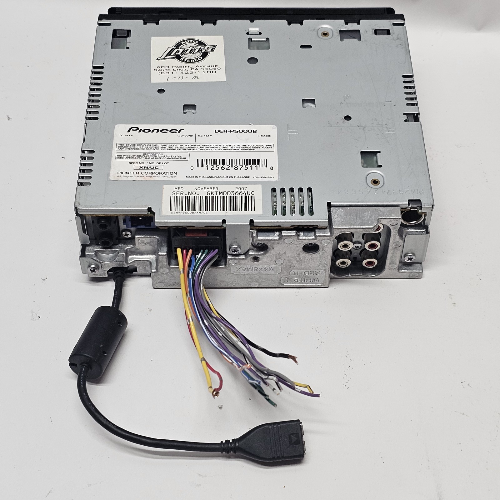 Pioneer Premier DEH-P500UB Single Din Car Stereo Radio Receiver W/HARNESS TESTED