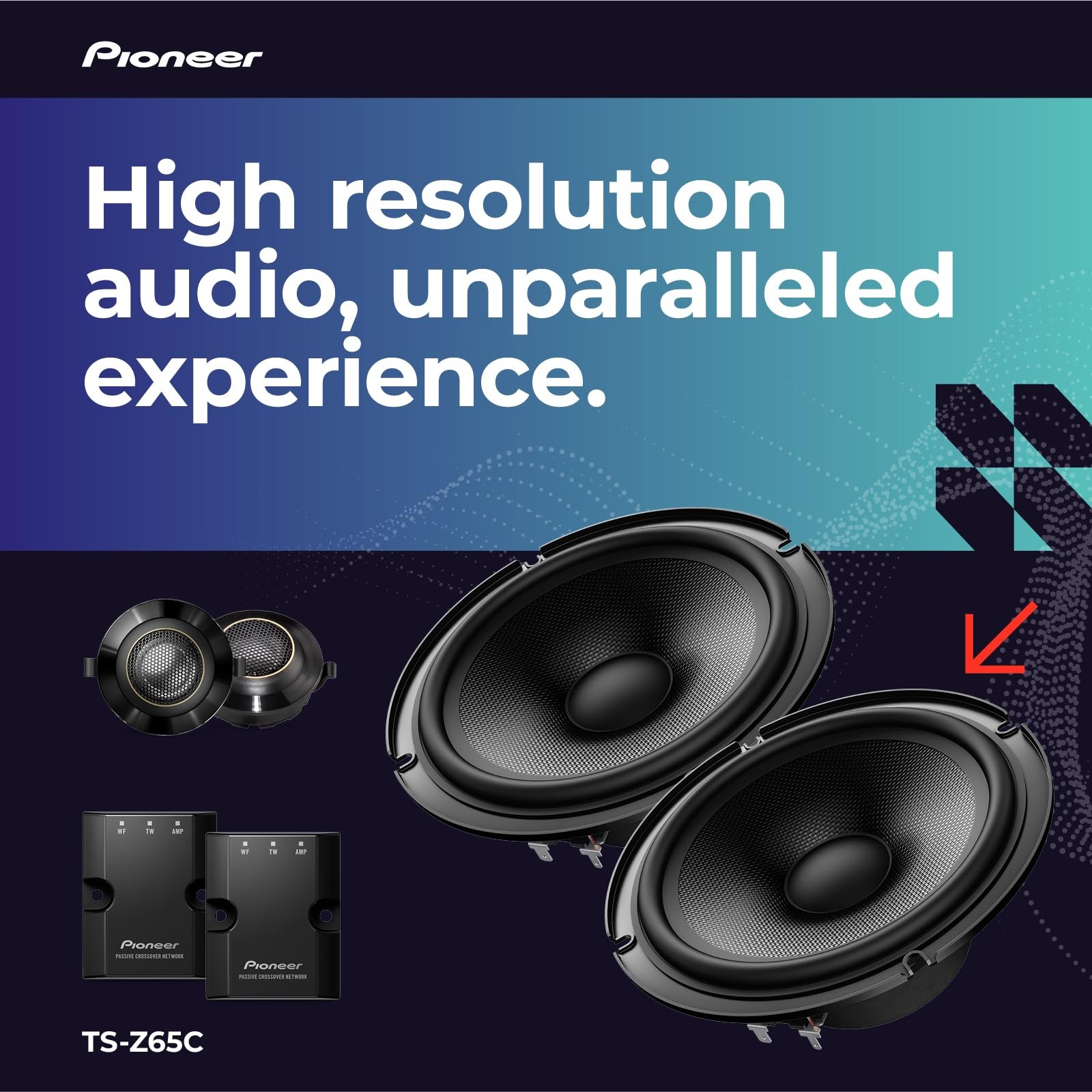 Pioneer TS-Z65C 330W 17cm 2-Way Component Speaker System