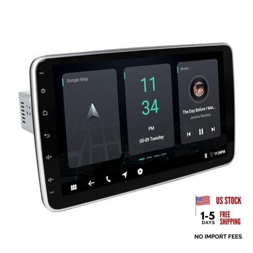 10.1 Inch Single DIN Car Stereo – Universal Android Car Radio Adjustable