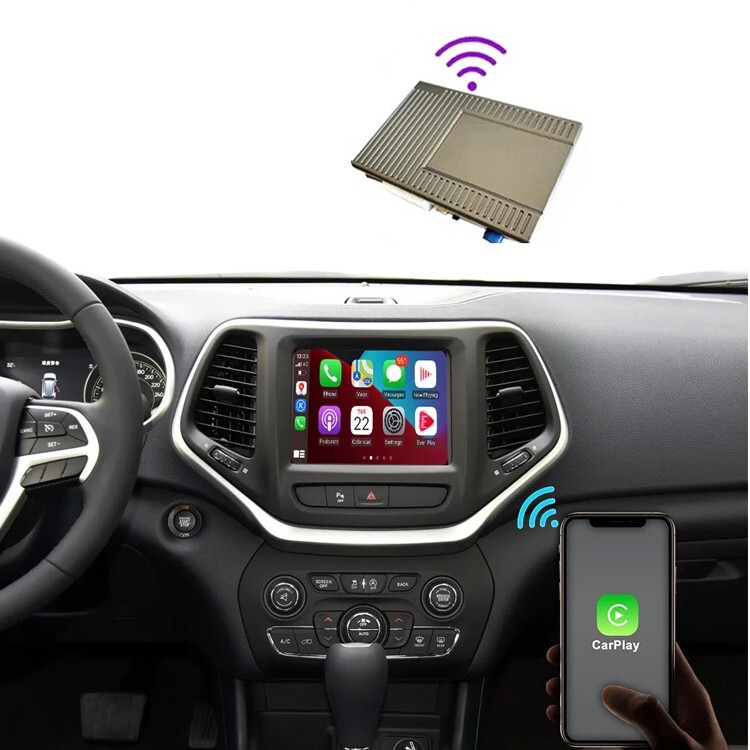 Wirelss carplay For Jeep Grand Cherokee Liberty 14-22 Compass 17-21 Dodge RAM 14