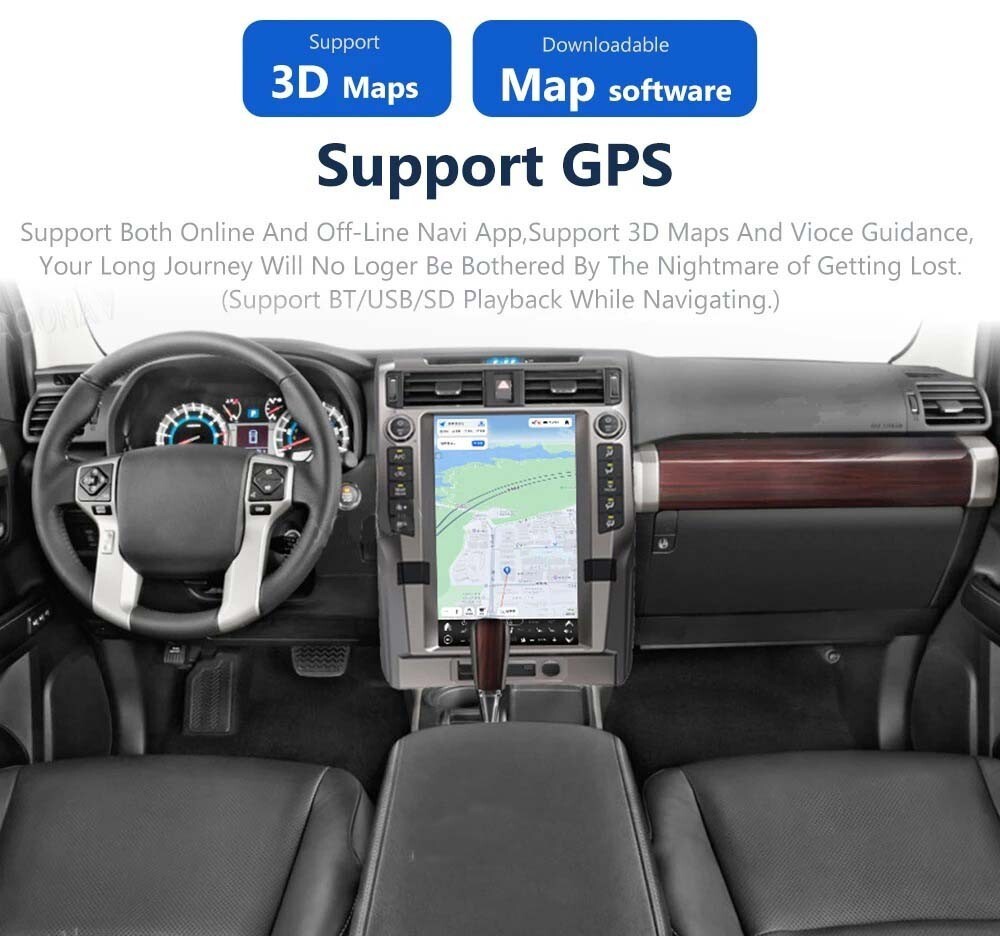 15.6″ 64G Android Car Radio Stereo GPS Navi Carplay For Toyota 4runner 2010-2023