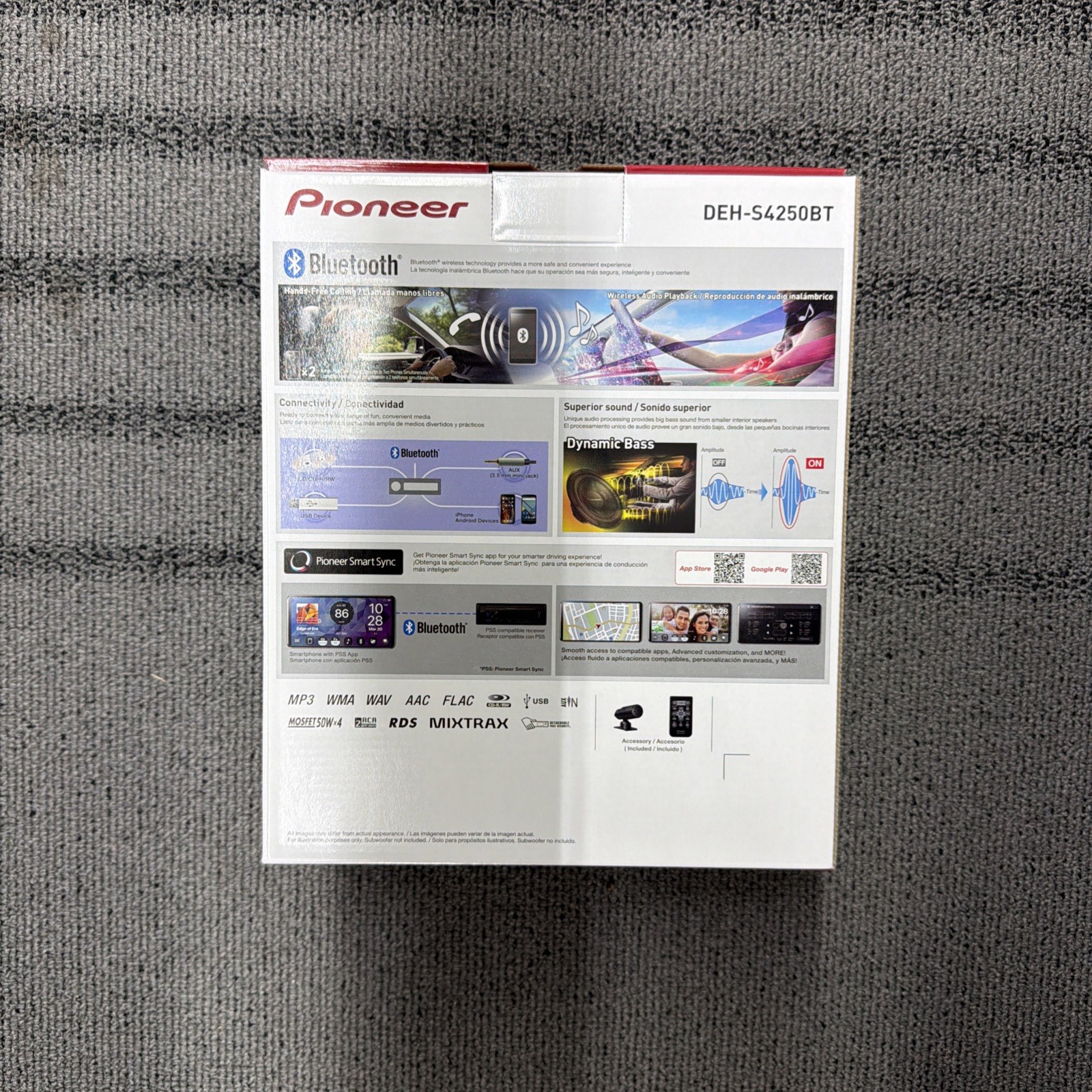Pioneer DEH-S4250BT Single 1 DIN CD Player Bluetooth MIXTRAX USB AUX 13 Band EQ