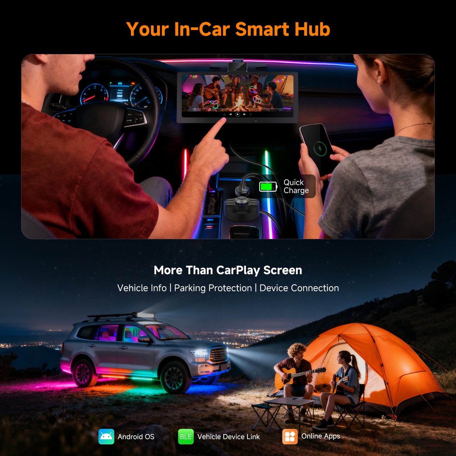 ATOTO P9 9″ Android Digital Media Receivers Portable Car Stereo w/ Dash Camera