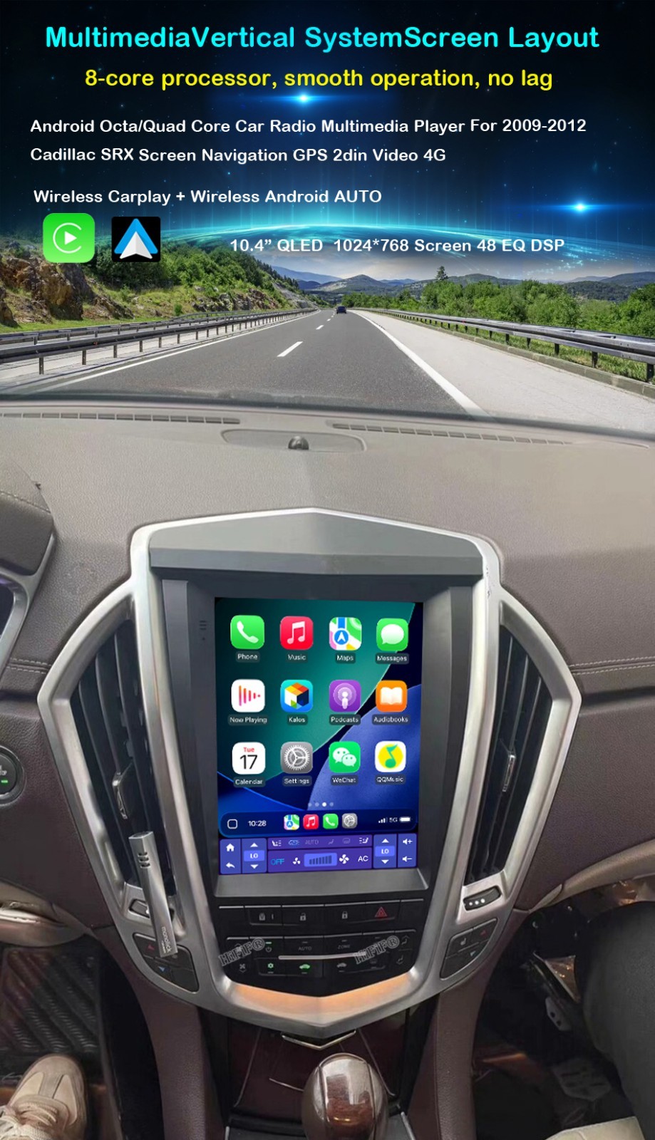 Android For Cadillac SRX 2009-2012 Car Radio Video Player GPS Navi Stereo WIFI