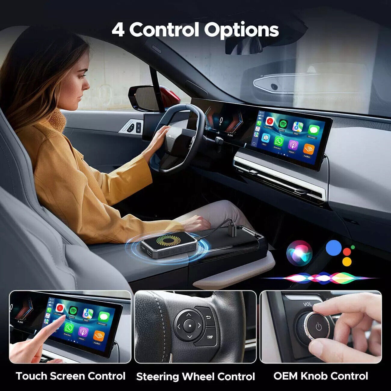 Wireless CarPlay AI box Android Auto Adapter Converter WIFI with Netflix YouTube