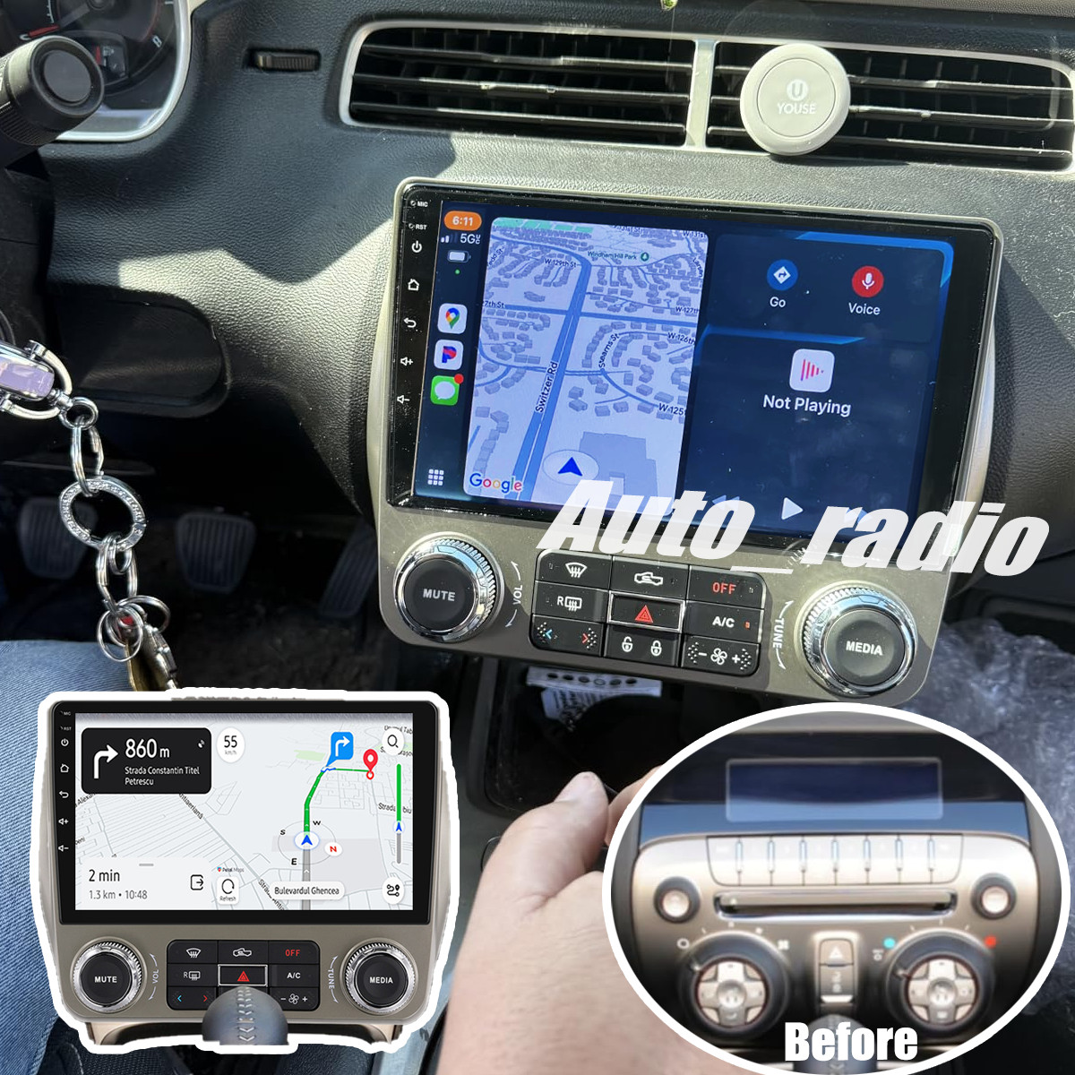 Car Radio Apple Carplay Android 13 For Chevrolet Camaro 2010-2015 Stereo GPS Nav