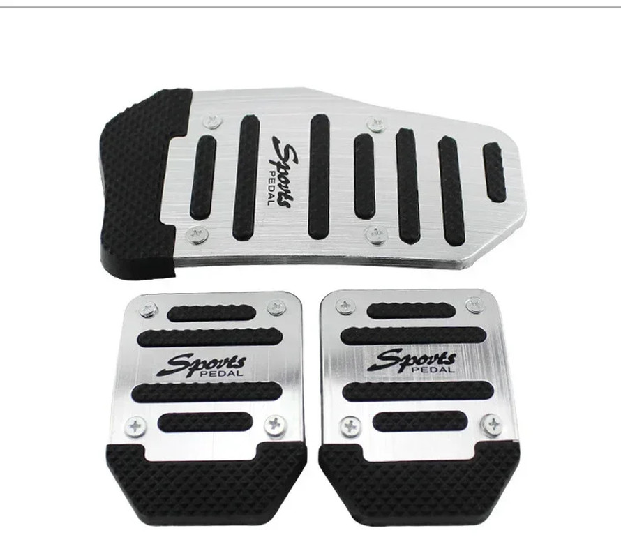 Aluminum Car Pedal Cover Set Automatic Manual Transmission Gas Foot Covers in Re