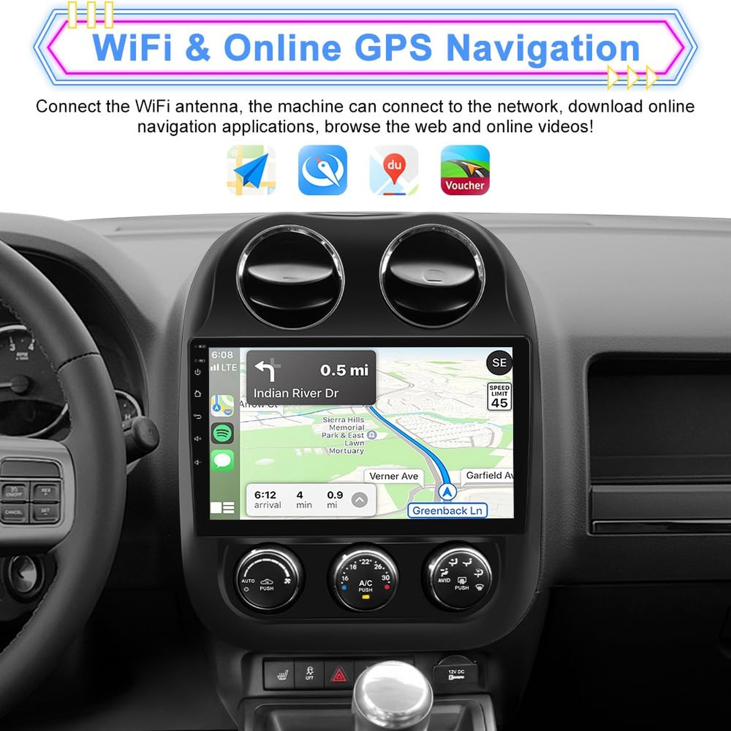 Car Radio for Jeep Compass Patriot 2010–2016, 10.1″ Touchscreen Android 13