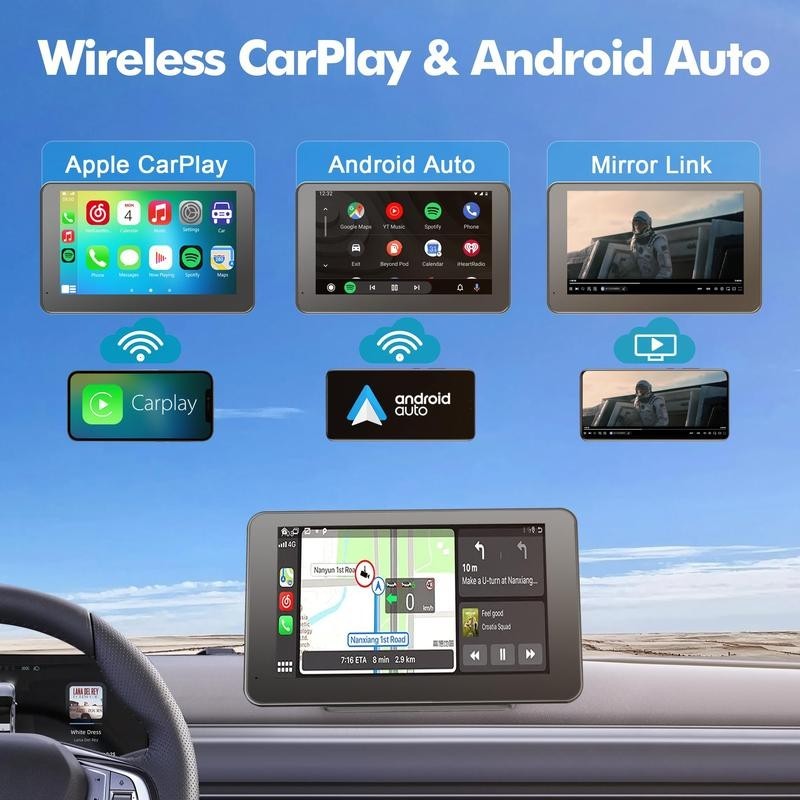 2026 Wireless CarPlay Screen Android Auto Portable Car Play Display Tablet 7in