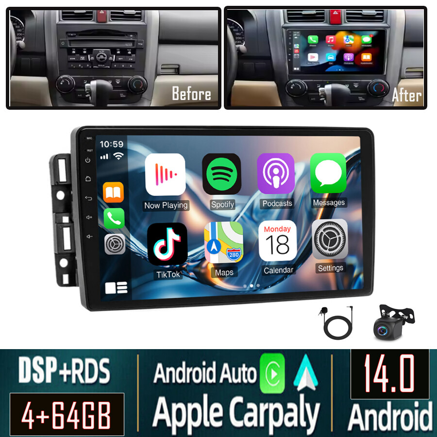 Android 14 4+64G Car Stereo Radio GPS BT w/Camera For GMC Yukon Chevy Silverado