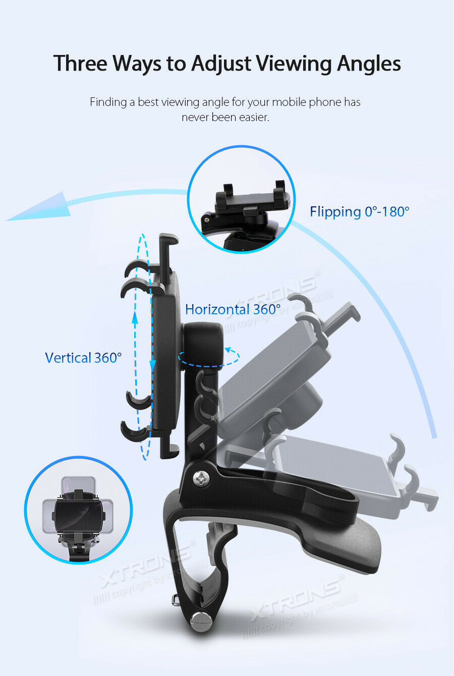360° Car Mount Phone Holder Stand Dashboard/Windshield For Cell Phone Universal