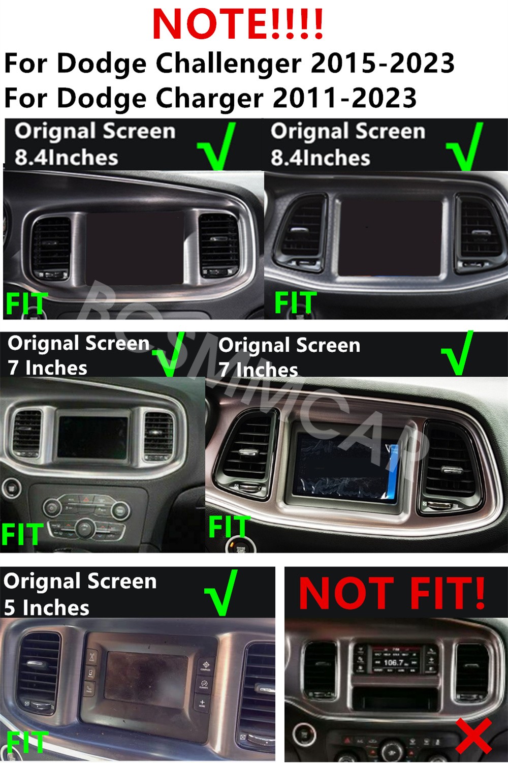 Stereo Radio GPS 8.4in Touch Screen Fit For Dodge Charger Challenger 2015-2023