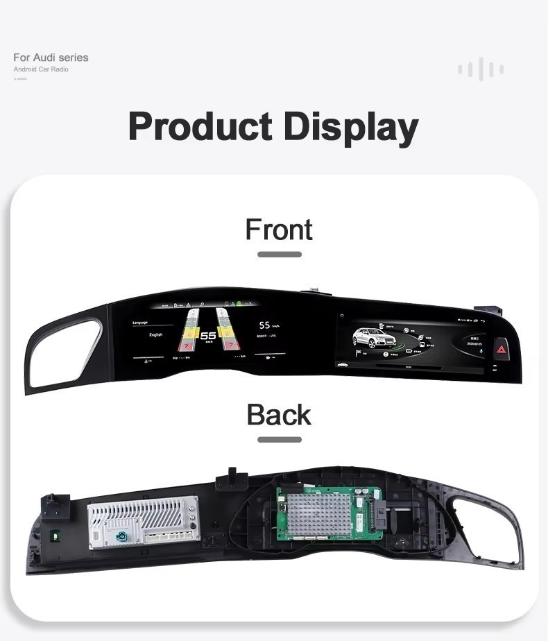 12.3″ Cluster Gauge + 10.25″ Car Radio CarPlay GPS 4+64GB For Audi A4 2009-2016