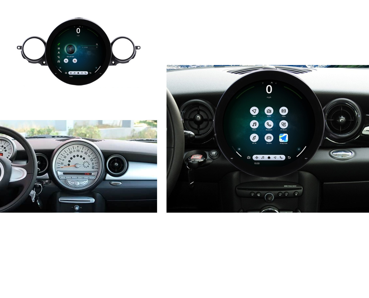 Android 13 Touch Screen For BMW Mini Cooper 2007-2016 R60 R56 Carplay 6+128GB
