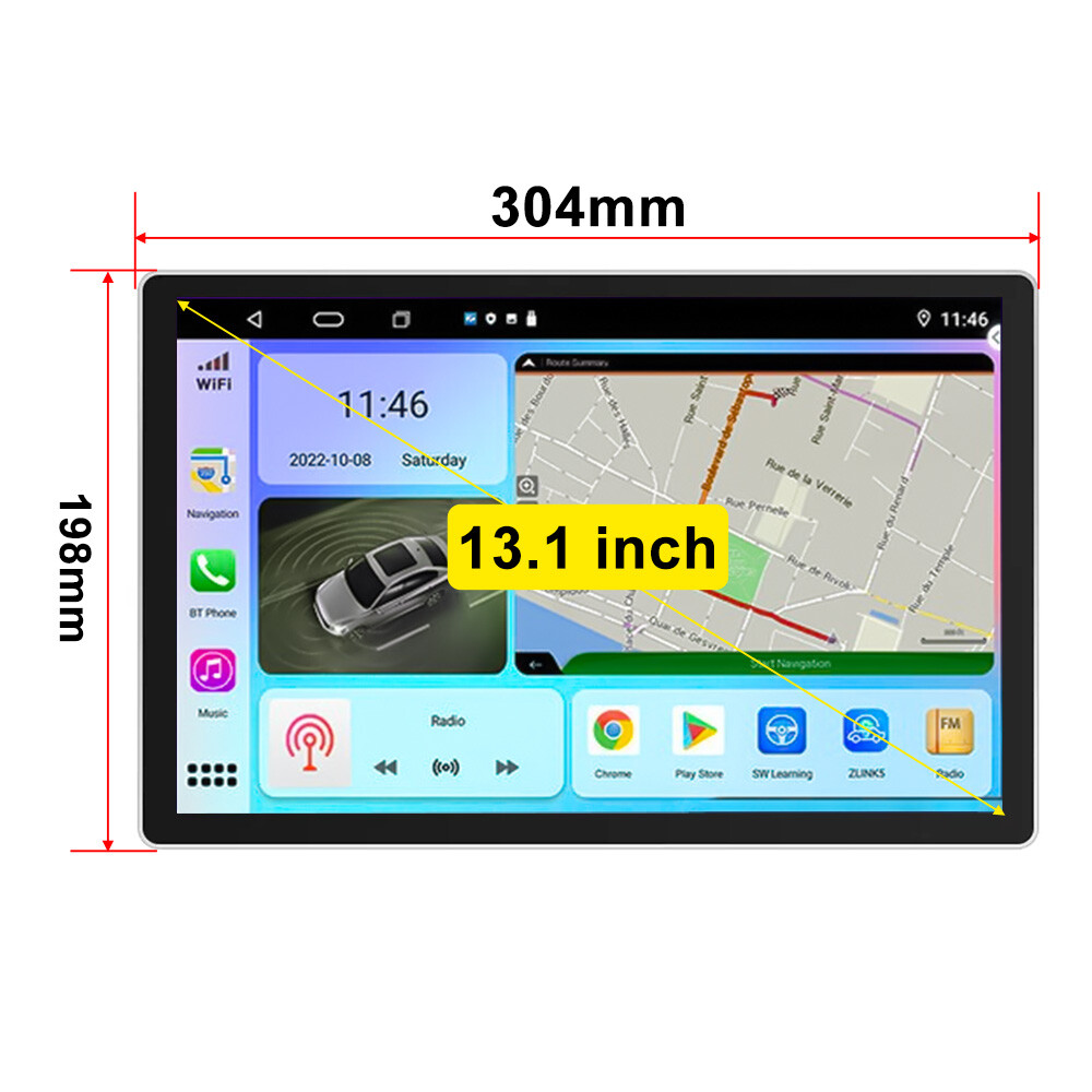 Double 2 Din 13.1” Andriod 12 Carplay Car Radio Stereo GPS Wifi Touch Screen
