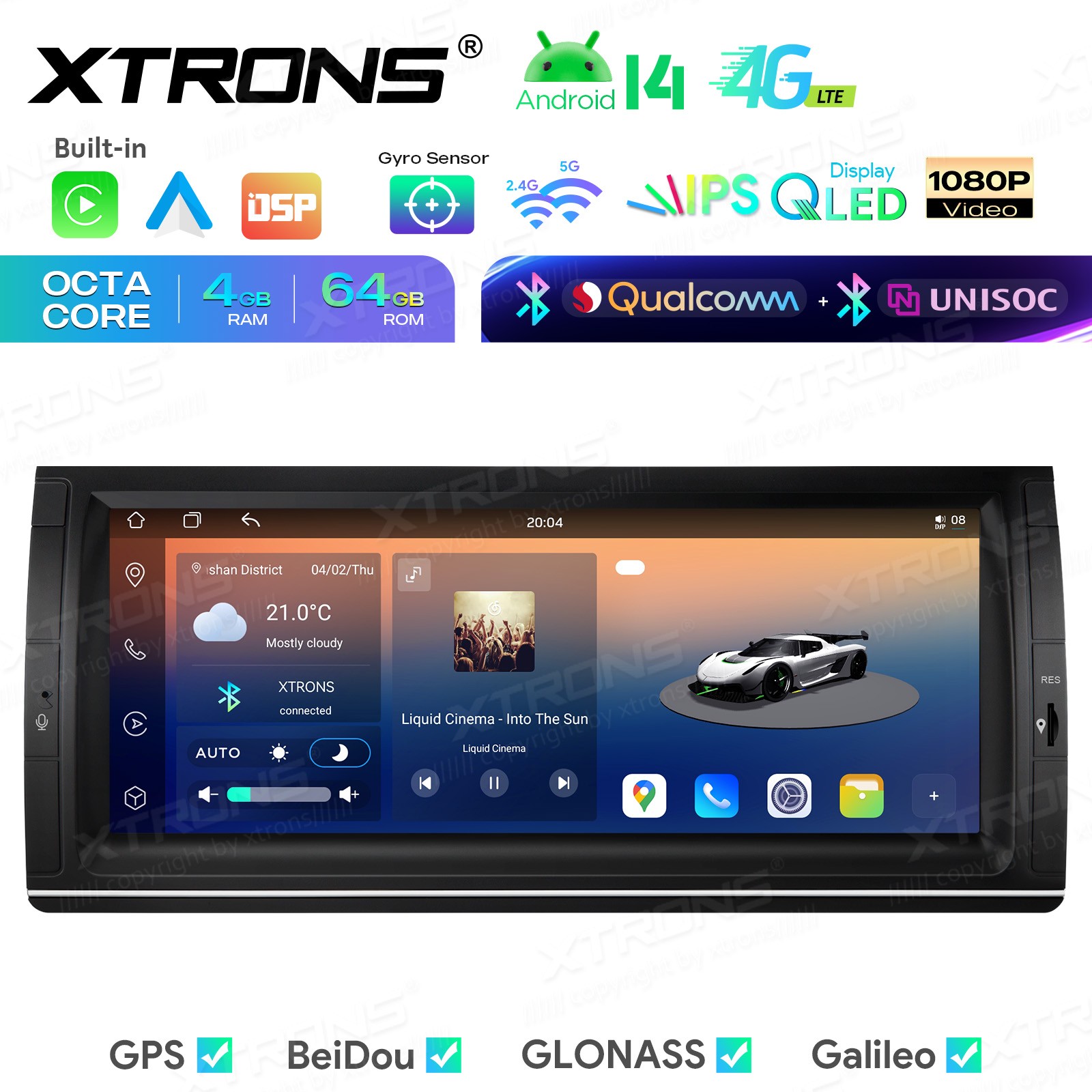 For BMW X5 E53 10.25″ QLED Touch Screen Android 14 Car Stereo GPS Dual Bluetooth