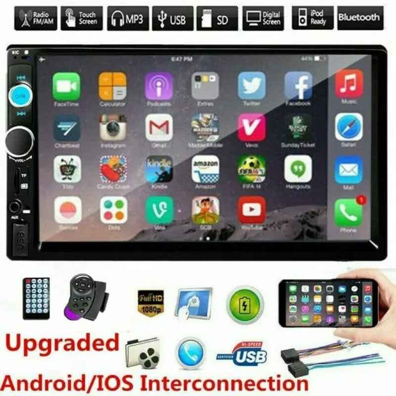 7″ 2 Din Car Stereo HD MP5 Player Bluetooth Touch Screen Radio Mrrior LinkUSB;